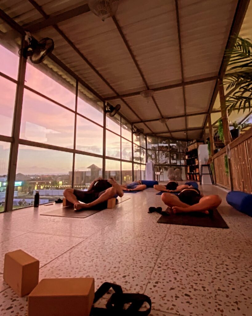 ADDA Yoga rooftop studio overlooking Canggu, Bali