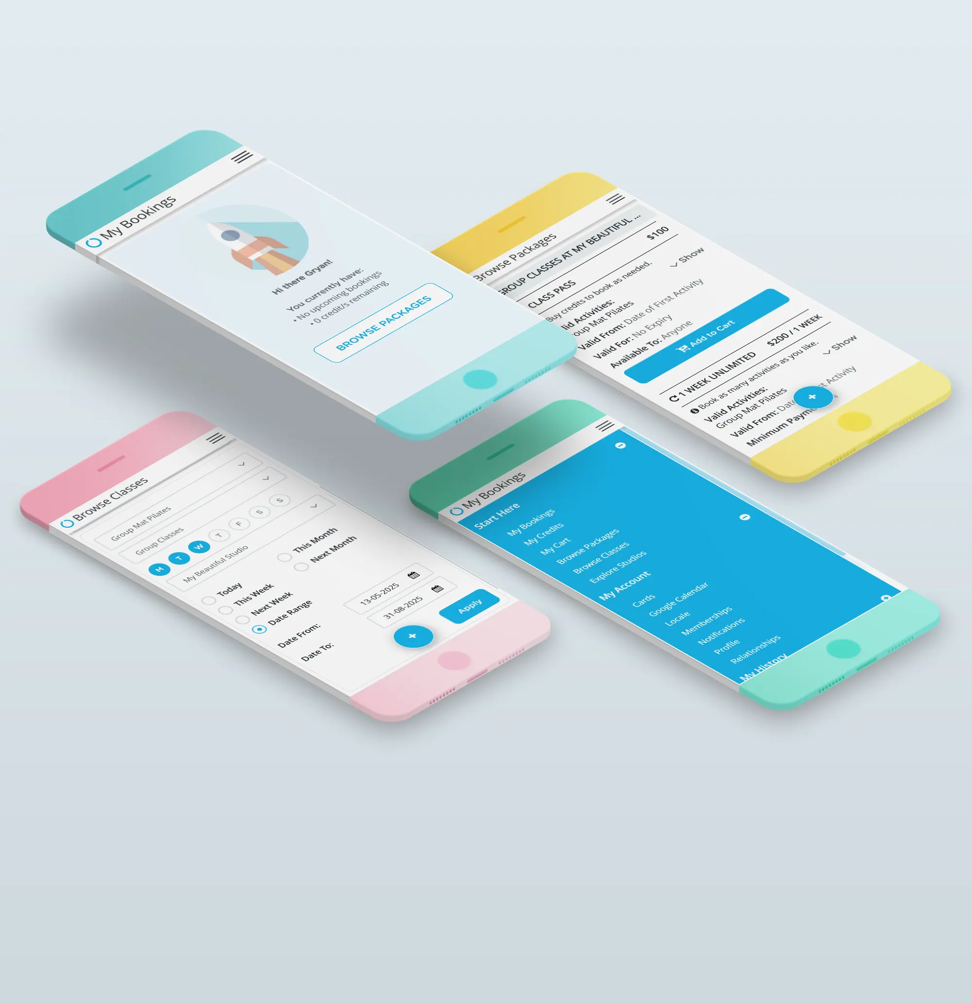 Bookamat yoga and Pilates studio booking software dashboard